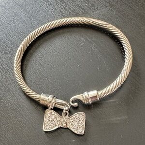Silver Bracelet with Bow Charm